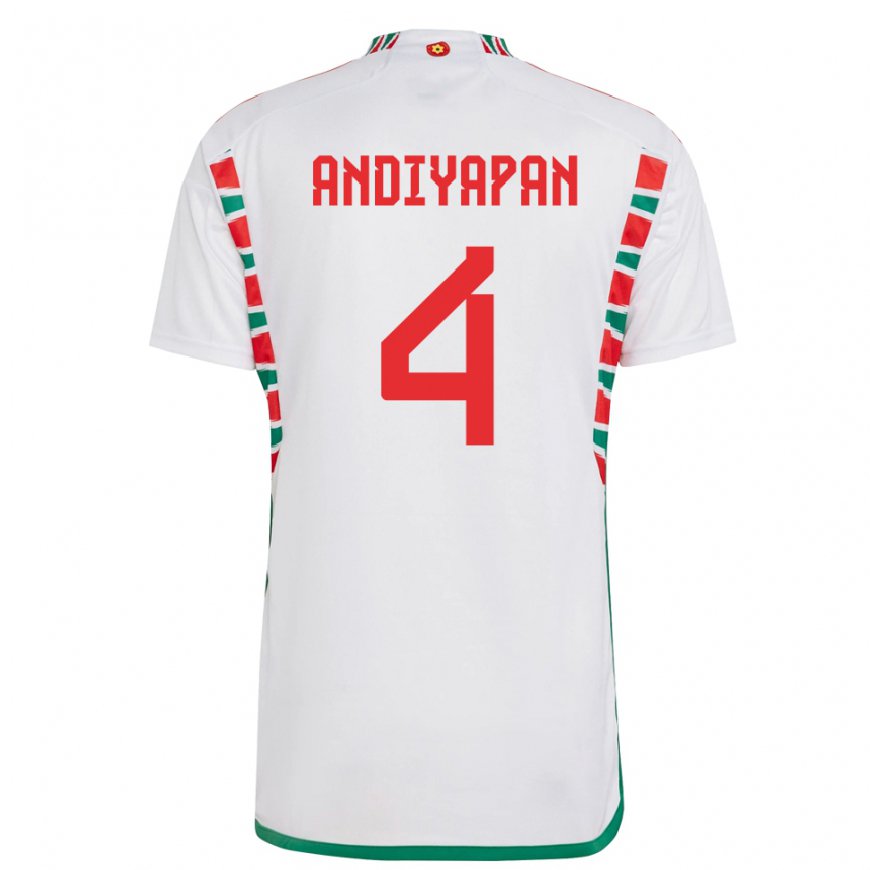 Kandiny Παιδικά Ουαλία William Andiyapan #4 άσπρο Εκτός Φανέλα 22-24 T-Shirt