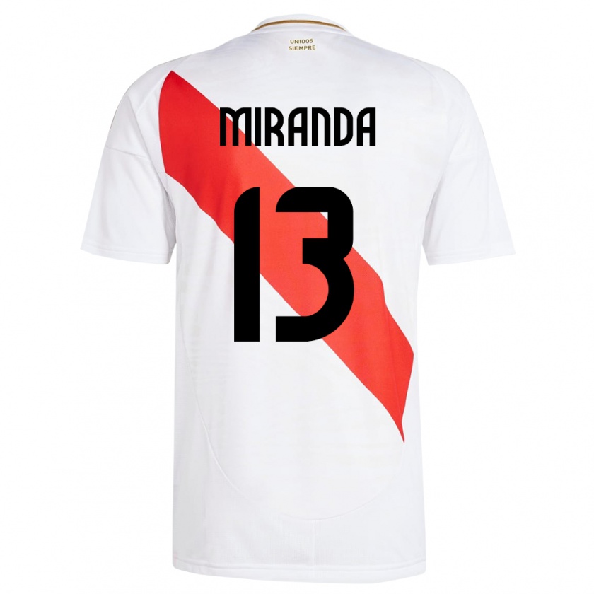 Kandiny Παιδικά Περού Yoselin Rosa Miranda Pun #13 Άσπρο Εντός Φανέλα 24-26 T-Shirt