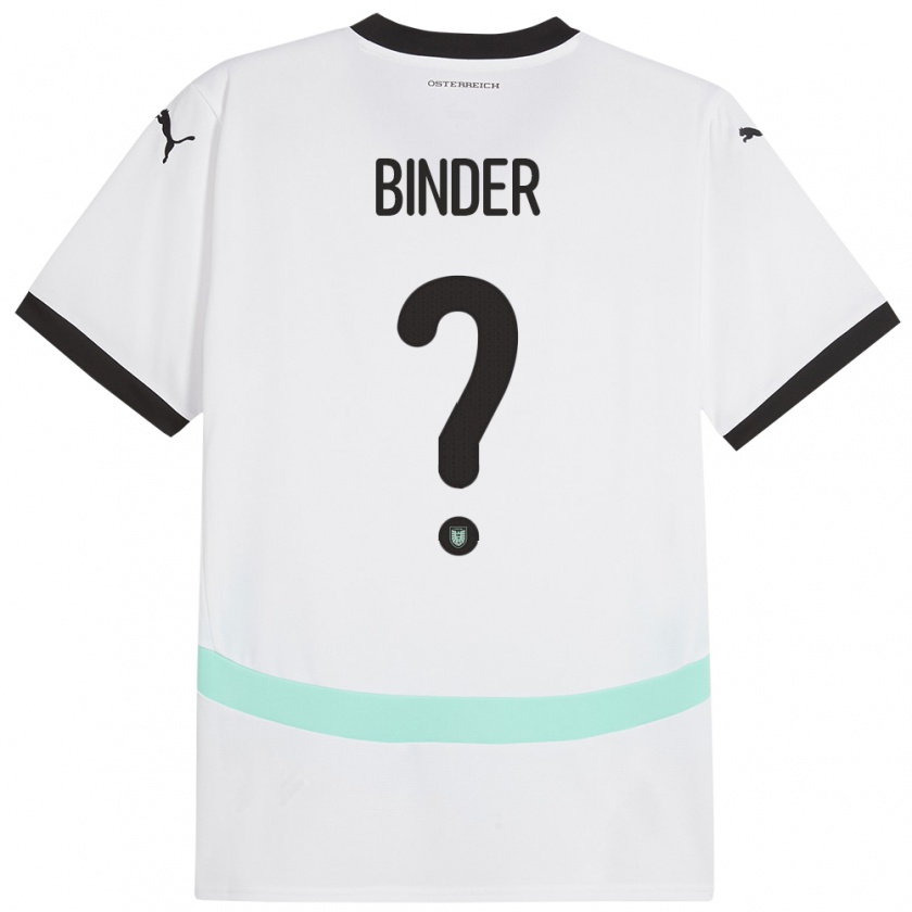 Kandiny Παιδικά Αυστρία Nicolas Binder #0 Άσπρο Εκτός Φανέλα 24-26 T-Shirt