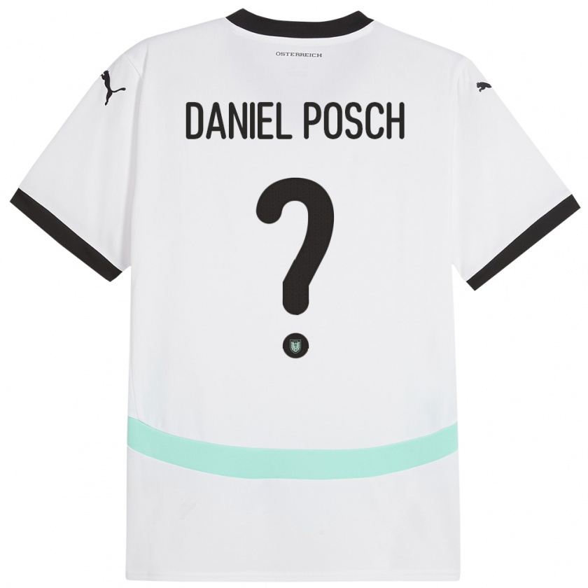 Kandiny Παιδικά Αυστρία Daniel Posch #0 Άσπρο Εκτός Φανέλα 24-26 T-Shirt