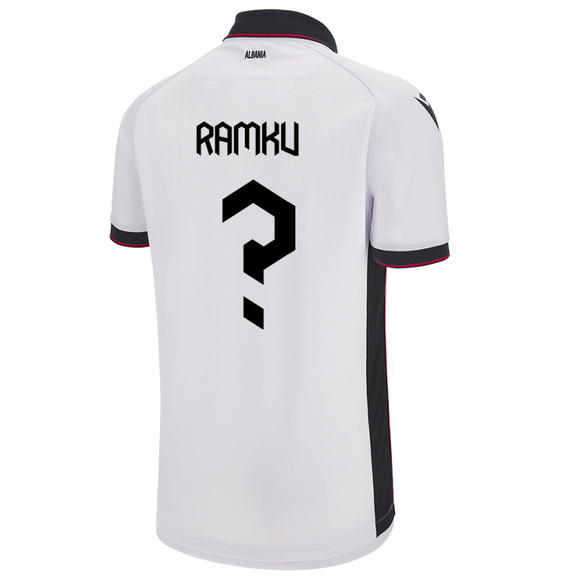 Kandiny Παιδικά Αλβανία Alex Ramku #0 Άσπρο Εκτός Φανέλα 24-26 T-Shirt