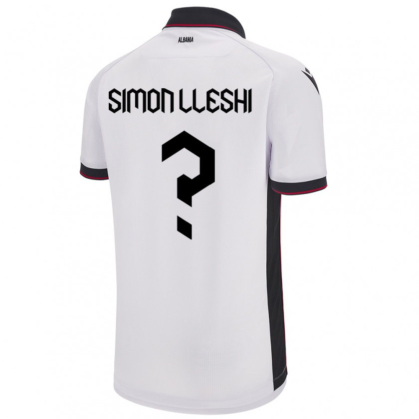 Kandiny Παιδικά Αλβανία Simon Lleshi #0 Άσπρο Εκτός Φανέλα 24-26 T-Shirt