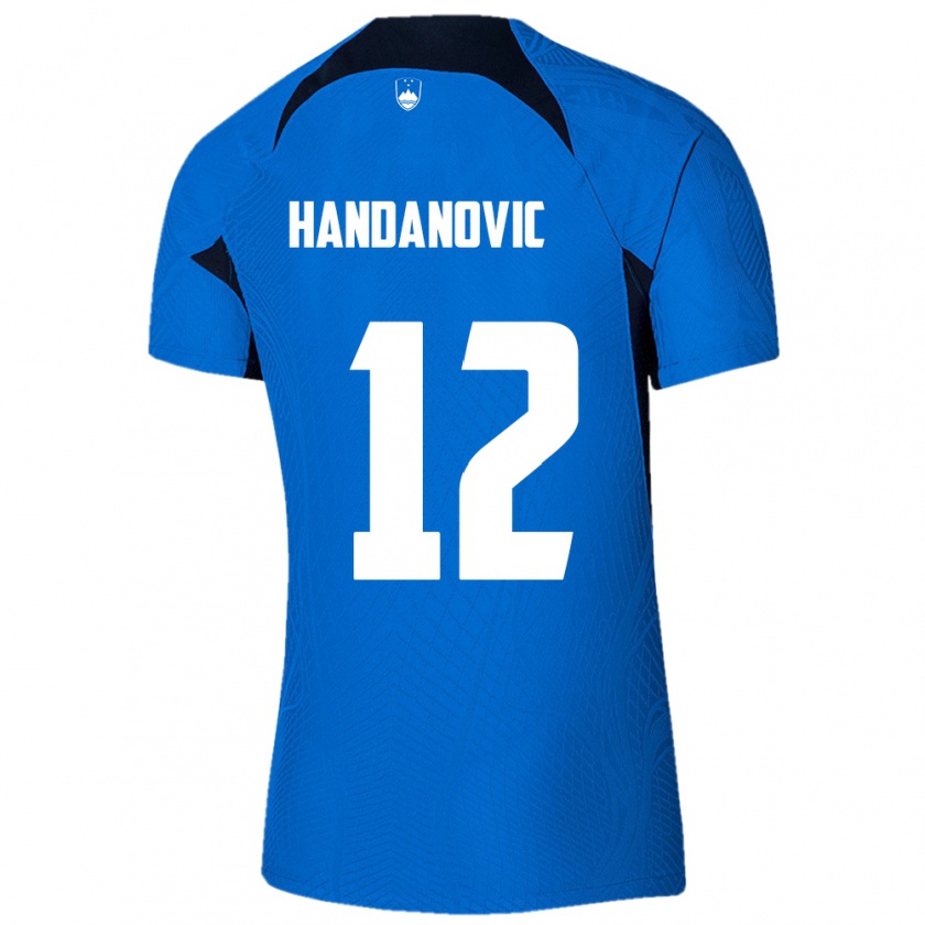 Kandiny Παιδικά Σλοβενία Tanej Handanovic #12 Μπλε Εκτός Φανέλα 24-26 T-Shirt