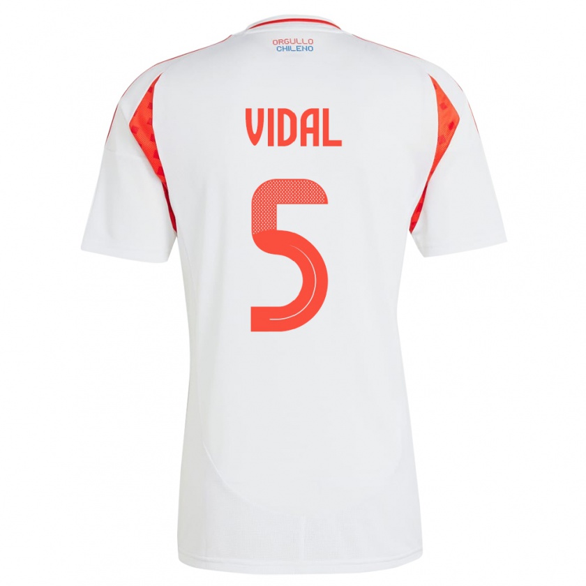 Kandiny Παιδικά Χιλή Valentín Vidal #5 Άσπρο Εκτός Φανέλα 24-26 T-Shirt