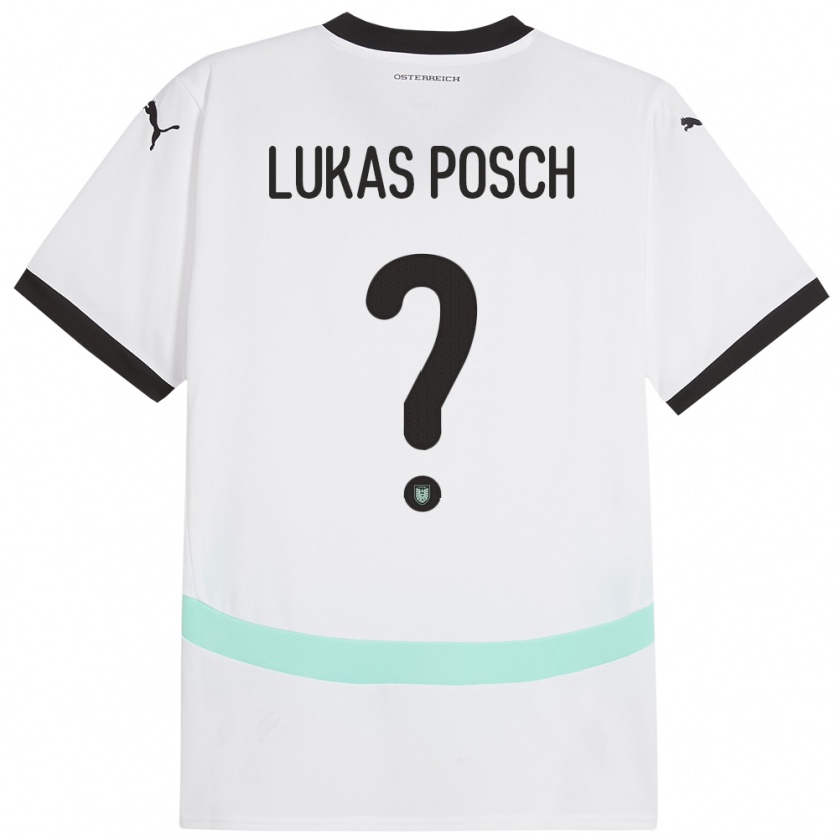 Kandiny Ανδρικά Αυστρία Lukas Posch #0 Άσπρο Εκτός Φανέλα 24-26 T-Shirt