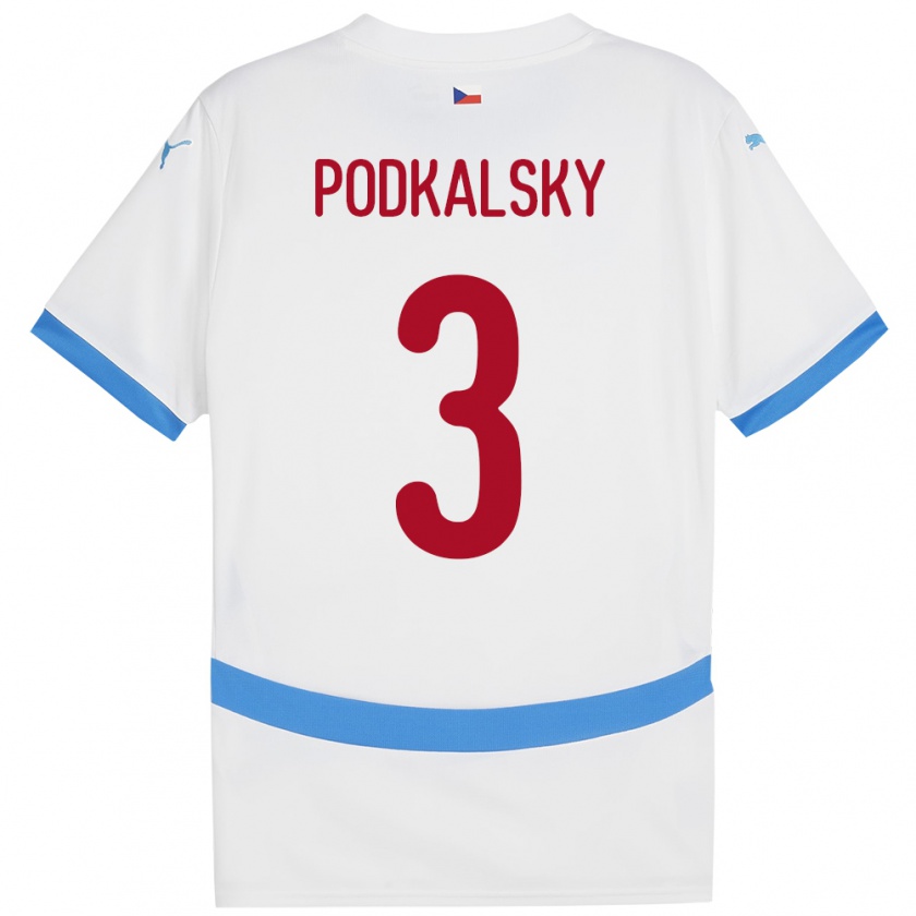 Kandiny Ανδρικά Τσεχία Jakub Podkalsky #3 Άσπρο Εκτός Φανέλα 24-26 T-Shirt