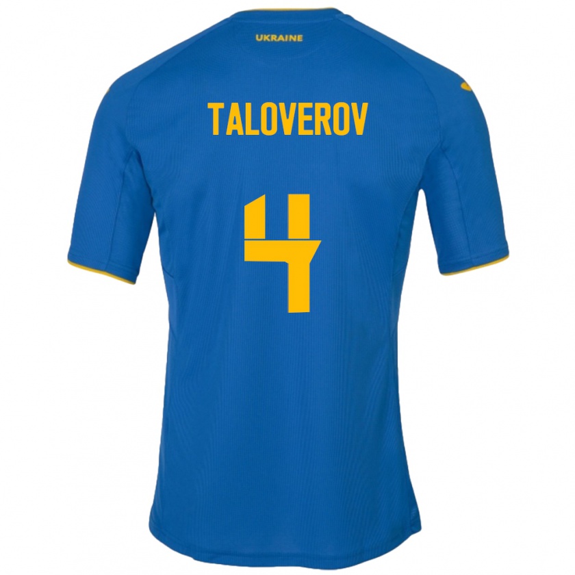 Kandiny Ανδρικά Ουκρανία Maksym Taloverov #4 Μπλε Εκτός Φανέλα 24-26 T-Shirt