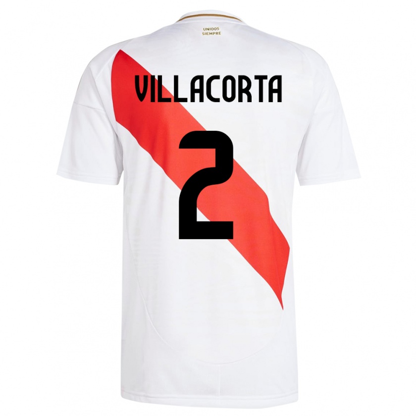 Kandiny Γυναίκα Περού Anderson Villacorta #2 Άσπρο Εντός Φανέλα 24-26 T-Shirt