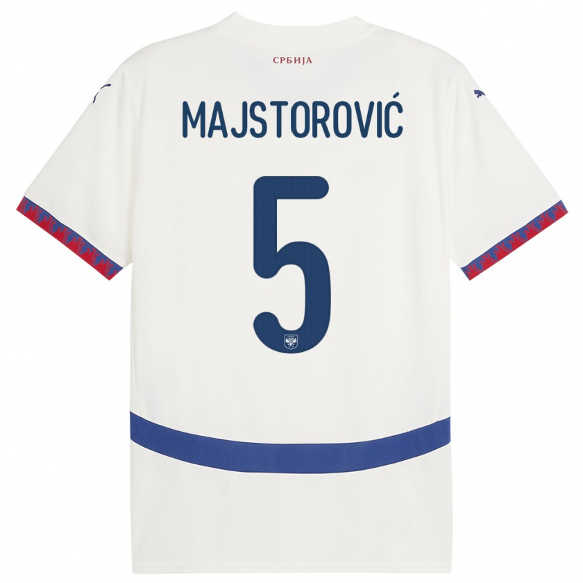 Kandiny Γυναίκα Σερβία Milan Majstorovic #5 Άσπρο Εκτός Φανέλα 24-26 T-Shirt