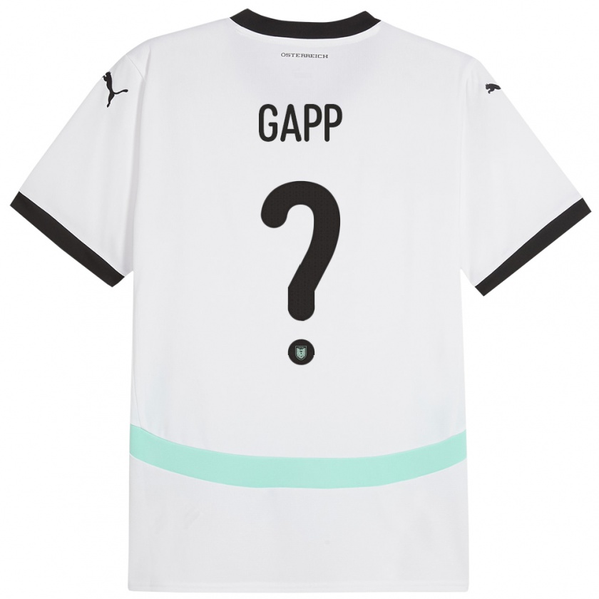 Kandiny Γυναίκα Αυστρία Alexander Gapp #0 Άσπρο Εκτός Φανέλα 24-26 T-Shirt