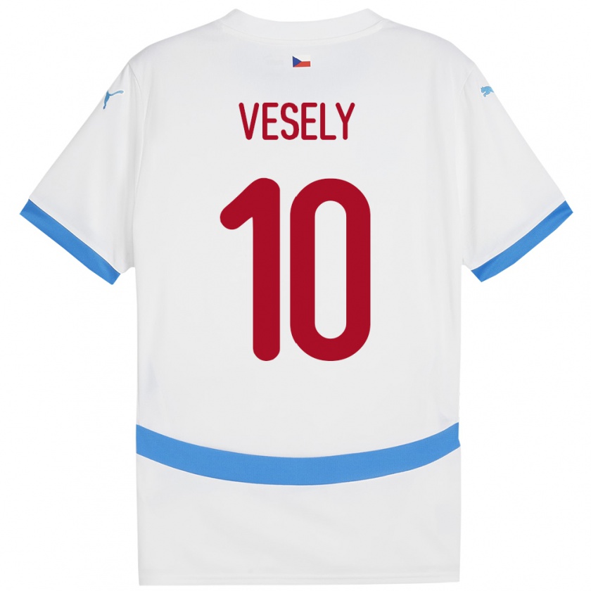 Kandiny Γυναίκα Τσεχία David Vesely #10 Άσπρο Εκτός Φανέλα 24-26 T-Shirt