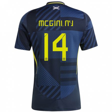 Kandiny Παιδικά Σκωτία Aiden Mcginlay #14 Σκούρο Μπλε Εντός Φανέλα 24-26 T-Shirt