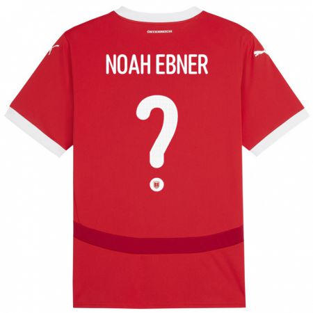 Kandiny Παιδικά Αυστρία Noah Ebner #0 Κόκκινος Εντός Φανέλα 24-26 T-Shirt