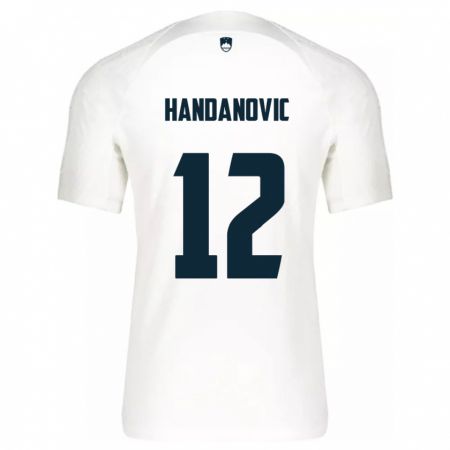 Kandiny Παιδικά Σλοβενία Tanej Handanovic #12 Άσπρο Εντός Φανέλα 24-26 T-Shirt