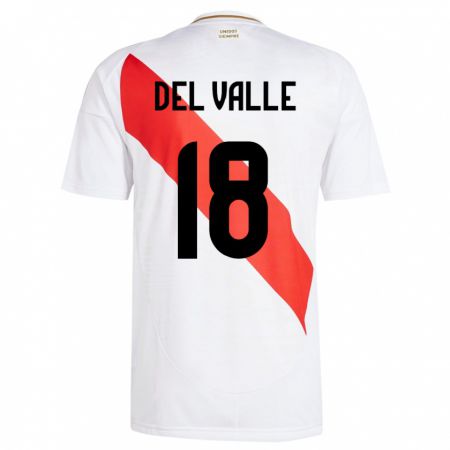 Kandiny Παιδικά Περού Yamir Del Valle #18 Άσπρο Εντός Φανέλα 24-26 T-Shirt