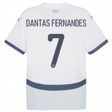 Kandiny Παιδικά Ελβετία Ronaldo Dantas Fernandes #7 Άσπρο Εκτός Φανέλα 24-26 T-Shirt