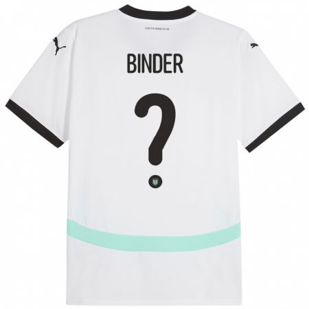 Kandiny Παιδικά Αυστρία Nicolas Binder #0 Άσπρο Εκτός Φανέλα 24-26 T-Shirt