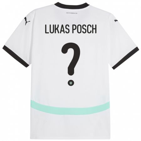 Kandiny Παιδικά Αυστρία Lukas Posch #0 Άσπρο Εκτός Φανέλα 24-26 T-Shirt