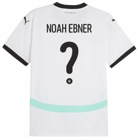 Kandiny Παιδικά Αυστρία Noah Ebner #0 Άσπρο Εκτός Φανέλα 24-26 T-Shirt