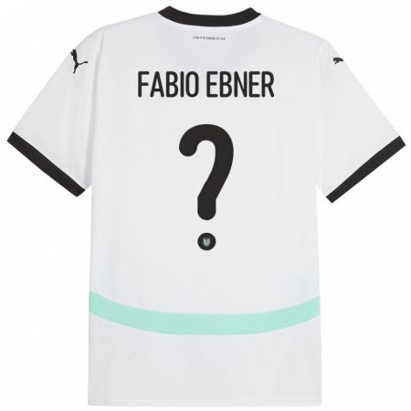 Kandiny Παιδικά Αυστρία Fabio Ebner #0 Άσπρο Εκτός Φανέλα 24-26 T-Shirt