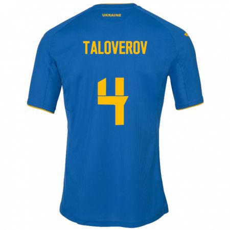 Kandiny Παιδικά Ουκρανία Maksym Taloverov #4 Μπλε Εκτός Φανέλα 24-26 T-Shirt