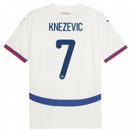 Kandiny Ανδρικά Σερβία Nikola Knezevic #7 Άσπρο Εκτός Φανέλα 24-26 T-Shirt