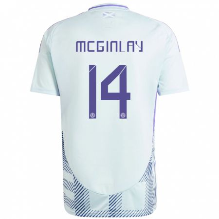 Kandiny Ανδρικά Σκωτία Aiden Mcginlay #14 Ανοιχτό Μέντα Μπλε Εκτός Φανέλα 24-26 T-Shirt