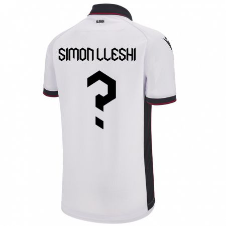 Kandiny Ανδρικά Αλβανία Simon Lleshi #0 Άσπρο Εκτός Φανέλα 24-26 T-Shirt